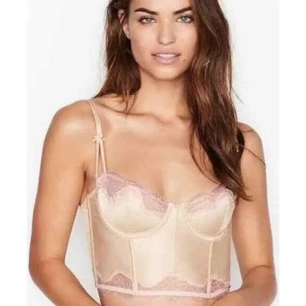 Victoria's Secret Dream Angels Luxe Satin Bustier and Panty Set
